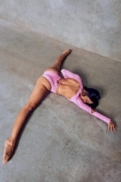 CXIX 119 Plunge Bodysuit - Pink Print 16 CXIX 119 Plunge Bodysuit - Pink Print -Lingerie Shop Monogram Bodysuit Pink Dance Fashion