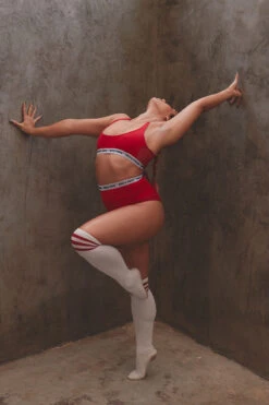 Rolling Alpha High Waisted Hot Pants - Red -Lingerie Shop Natalia