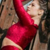 Dragonfly Pavi Crop Top - Velvet Red -Lingerie Shop Pavi velvet red