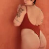Rolling KI Bodysuit - Ribbed Clay -Lingerie Shop Rollingcanelados 864