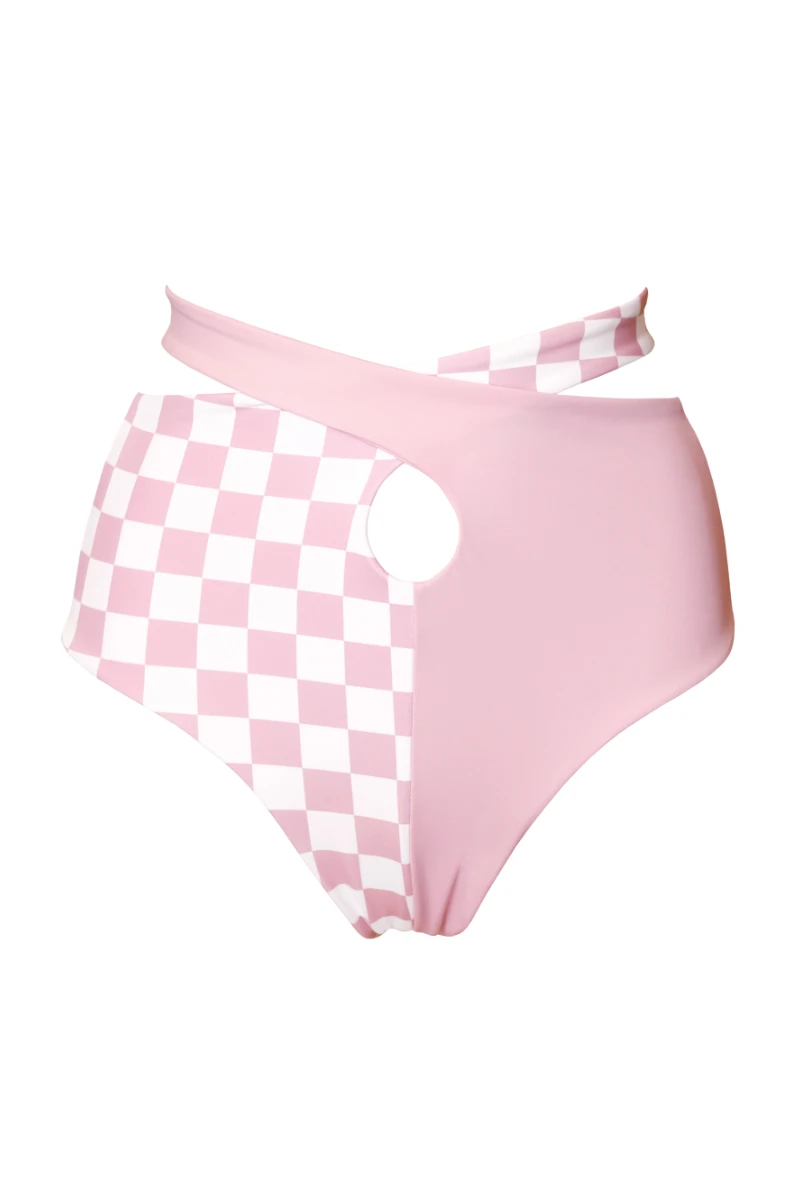 Hamade Activewear Patchwork Bottoms - Checkered Light Pink 9 Hamade Activewear Patchwork Bottoms - Checkered Light Pink - Image 7