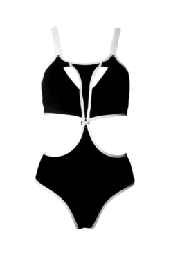 Hamade Activewear Neck Ring High Waisted Bottoms - Black/White Binding -Lingerie Shop SS23 19 00305efc 9837 467c a78b 82adac422854