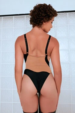 CXIX Silhouette One-Piece Bodysuit - Black With Cream Mesh -Lingerie Shop Sand CXIX Silhouette Mesh bodysuit dance dancewear fahsion