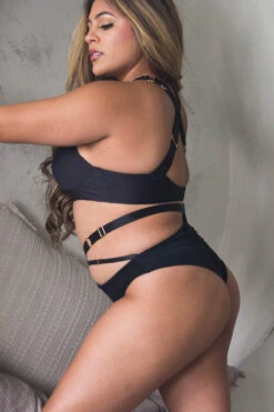 Tatiana Activewear Harley Top - Matte Black 12 Tatiana Activewear Harley Top - Matte Black -Lingerie Shop TatianaActive HarleyLowCutCrossBackSupportivePoleWearSetwithCutOuts 3249