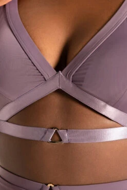Tatiana Activewear Tokio Top - Mauve -Lingerie Shop TatianaActive TokioMauveStrappyGarterPoleWearSet 7944