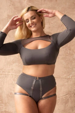 Tatiana Activewear Esme Top - Charcoal -Lingerie Shop TatianaActiveEsmeCharcoalLongSleeveTop 0862cropped 05034cc2 5a63 461c bed4 7cc379adb3ca