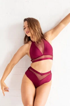 Tatiana Activewear Lucia Shorts - Burgundy -Lingerie Shop TatianaActiveLuciaRedPoleWearSet 8885cropped 6ebb4ff6 6494 438f bc94 7ab340357f8f