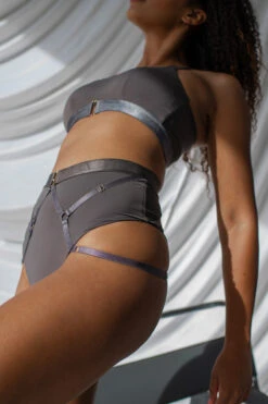 Tatiana Activewear Perla Shorts - Charcoal 8 Tatiana Activewear Perla Shorts - Charcoal -Lingerie Shop TatianaActivePerlaCharcoalPoleWearSet 0060