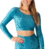 Dragonfly Betty High-Waisted Shorts - Velvet Turquoise