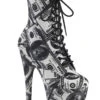 Pleaser USA Adore-1020DP 7inch Pleaser Boots - Money Print -Lingerie Shop adore 1020dp wbfa