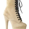 Pleaser USA Adore-1020FS Faux Suede 7Inch Pleaser Boots - Beige -Lingerie Shop adore 1020fs befs