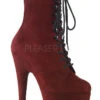 Pleaser USA Adore-1020FS Faux Suede 7Inch Pleaser Boots - Burgundy -Lingerie Shop adore 1020fs byfs