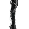 Pleaser USA Adore-3028 7inch Thigh High Pleaser Boots - Patent Black -Lingerie Shop adore 3028 b