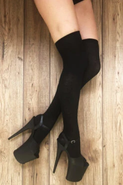 Rolling Over The Knee Socks - Black (3 Sizes Available) -Lingerie Shop black