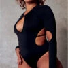 CXIX 119 Plunge Bodysuit - Black