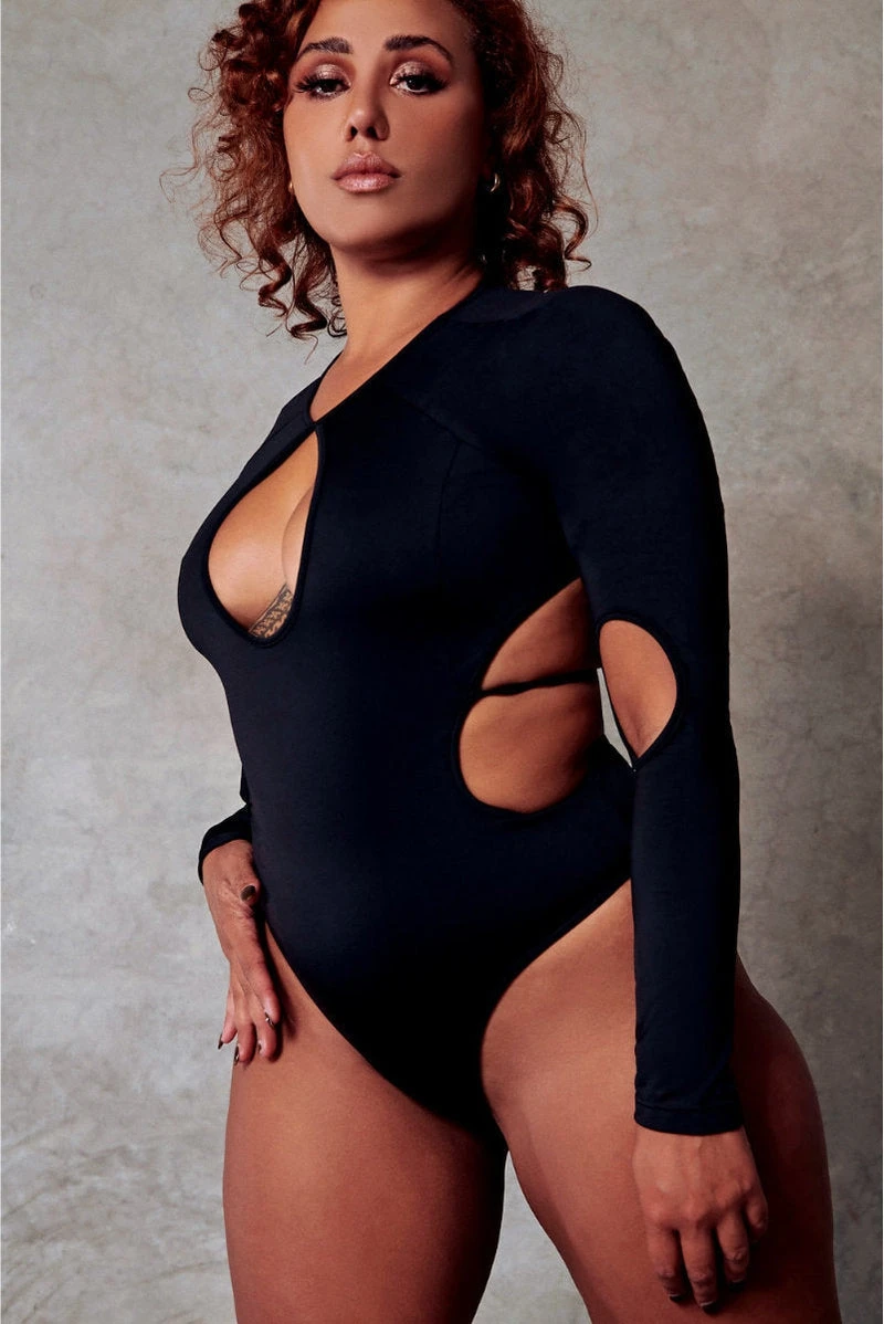 CXIX 119 Plunge Bodysuit - Black 3 CXIX 119 Plunge Bodysuit - Black