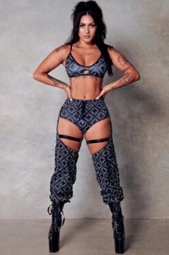 CXIX 119 Bralette - Black Print 12 CXIX 119 Bralette - Black Print -Lingerie Shop bralette fashion black monogram poledance CXIX 119