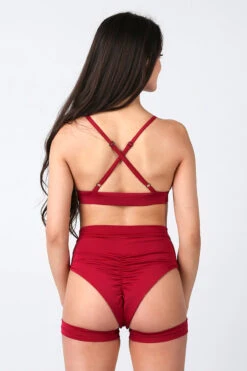 REV ACTIV Bomb Garter Shorts - Cherry -Lingerie Shop cherry triangle top cherry bomb shorts 1