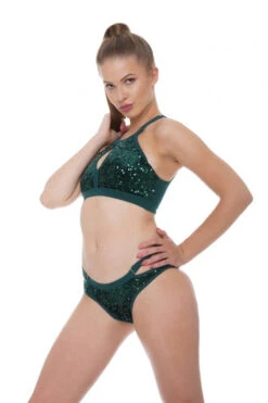 Bandurska Eclipse Top - Green Sequin -Lingerie Shop eclipse set1