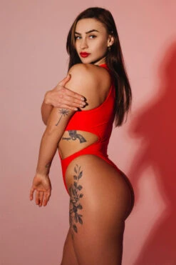 Pole Addict Extravaganza Bodysuit - Red -Lingerie Shop extravaganza red 2