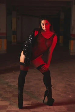 Rolling Fierce Bodysuit - Black Mesh -Lingerie Shop fierceblack3 1