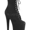 Pleaser USA Flamingo-1020FS Faux Suede 8inch Pleaser Boots - Black -Lingerie Shop flamingo 1020fs bfs