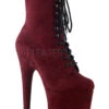 Pleaser USA Flamingo-1020FS Faux Suede 8inch Pleaser Boots - Burgundy -Lingerie Shop flamingo 1020fs byfs