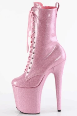 Pleaser USA Flamingo-1040GP 8inch Pleaser Boots - Baby Pink Glitter -Lingerie Shop flamingo 1040gp bpg m05