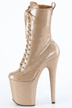 Pleaser USA Flamingo-1040GP 8inch Pleaser Boots - Gold Glitter -Lingerie Shop flamingo 1040gp gg m05