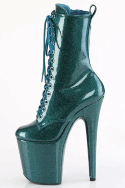 Pleaser USA Flamingo-1040GP 8inch Pleaser Boots - Teal Glitter -Lingerie Shop flamingo 1040gp tlg m05