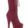 Pleaser USA Flamingo-1050FS Faux Suede 8inch Pleaser Boots - Burgundy -Lingerie Shop flamingo 1050fs byfs