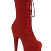 Pleaser USA Flamingo-1050FS Faux Suede 8inch Pleaser Boots - Red -Lingerie Shop flamingo 1050fs rfs