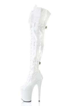 Pleaser USA Flamingo-3028 8inch Thigh High Pleaser Boots - Patent White 8 Pleaser USA Flamingo-3028 8inch Thigh High Pleaser Boots - Patent White -Lingerie Shop flamingo 3028 w m13