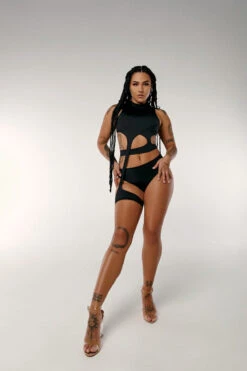 CXIX Dopamine Solo Garter Top -Black -Lingerie Shop high waist bottoms Dopamine solo garter top black cxix