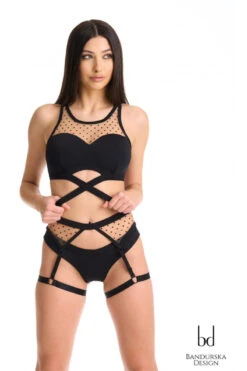 Bandurska Penelope Suspenders Accessory - Black -Lingerie Shop penelope premium suspenders 3