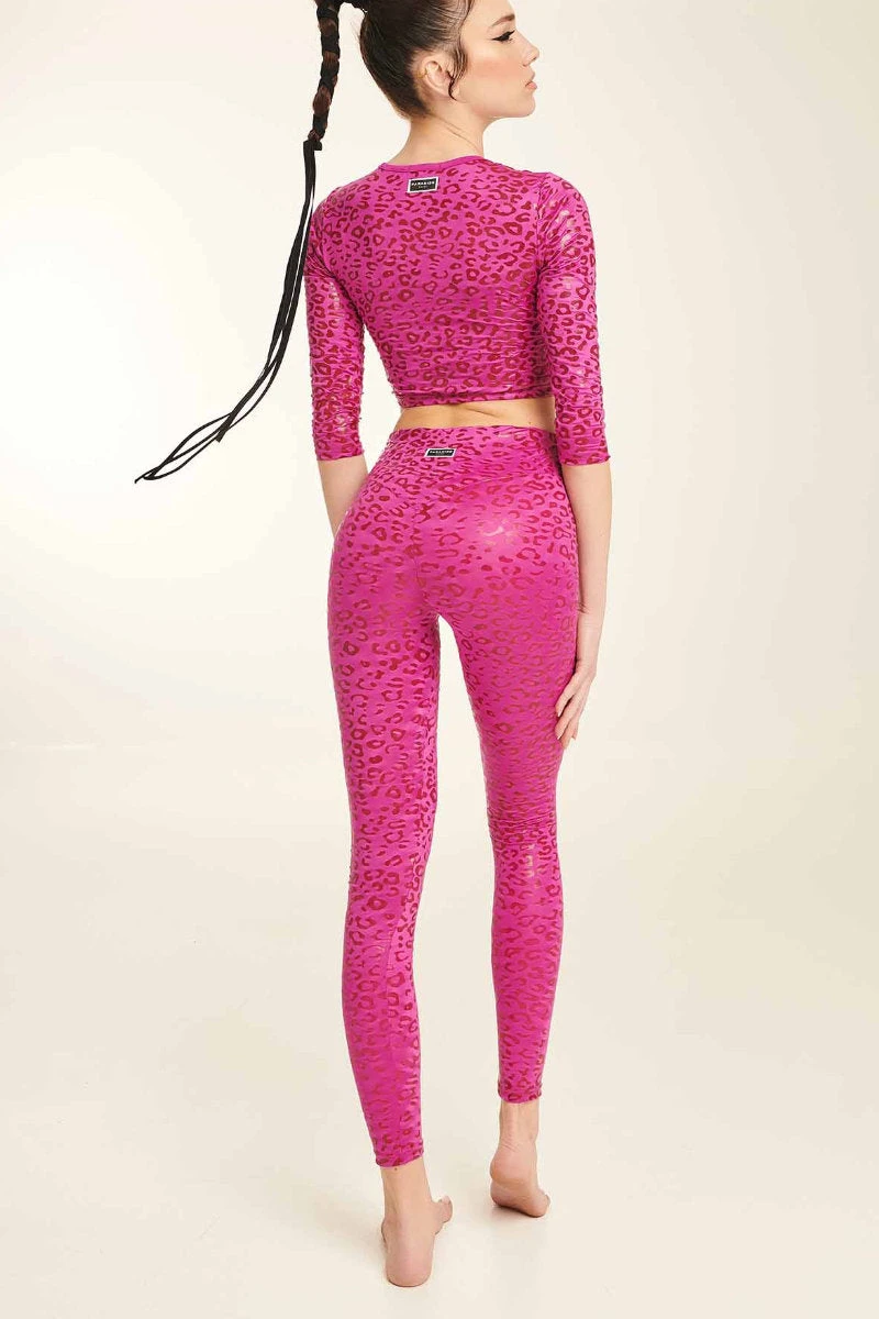 Paradise Chick Superhero Series Sticky High Waist Leggings - Ruby Leopard 4 Paradise Chick Superhero Series Sticky High Waist Leggings - Ruby Leopard - Image 2