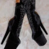 Hella Heels BabyDoll Velvet 8inch Boots - Russian Roulette 1 Hella Heels BabyDoll Velvet 8inch Boots - Russian Roulette -Lingerie Shop russianRoulette8inchblack 7