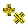 Pastease Cross Nipple Pasties - Caution Tape -Lingerie Shop slice2.1 1