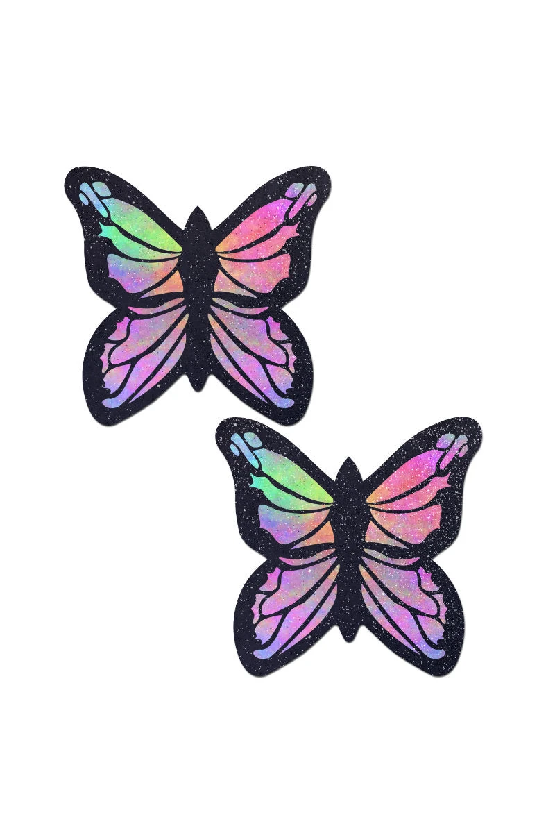 Pastease Butterfly Nipple Pasties - Glitter Pastel Rainbow 3 Pastease Butterfly Nipple Pasties - Glitter Pastel Rainbow