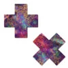 Pastease Cross Nipple Pasties - Neon Rainbow Snake Print -Lingerie Shop slice3.2 1