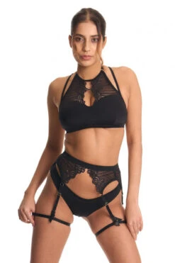 Bandurska Slow Dancing Garter Belt - Black -Lingerie Shop slow dancing garter belt