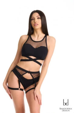 Bandurska Sugar Suspender Accessory - Black -Lingerie Shop sugar premium suspenders