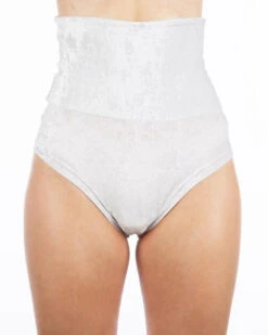 Dragonfly Betty High-Waisted Shorts - Velvet Silver -Lingerie Shop tfnm3i62lh.Betty shorts velvet white 1