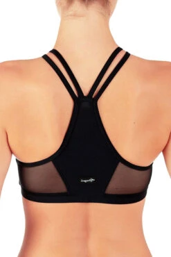 Dragonfly Victoria Sports Bra - Black Mesh -Lingerie Shop vm1