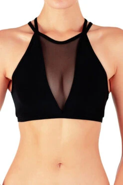 Dragonfly Victoria Sports Bra - Black Mesh -Lingerie Shop vm2