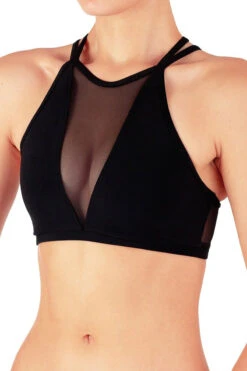 Dragonfly Victoria Sports Bra - Black Mesh -Lingerie Shop vm3